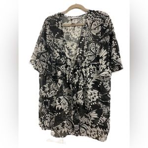 Jaclyn Smith Butterfly Print Bathing Suit Cover Up